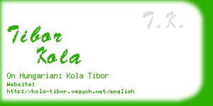 tibor kola business card
